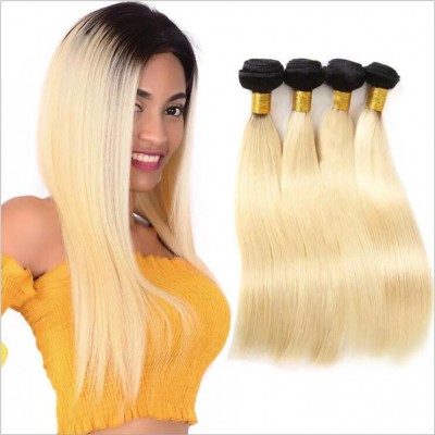 Deniya 1B/613 Ombre Color Straight Wave Human Hair Extension Hair Bundles