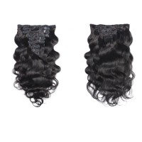 Deniya Body Wave Virgin Hair 7 Piece Clips in Human Hair Extension