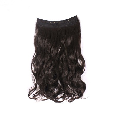 2020 New Fashion Dark Brown 5 Clips in Curly Synthetic Hair Extension One Piece Clip in Hair