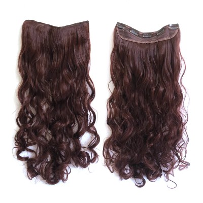 2020 New Arrival Fashion Style 5 Clips Synthetic One Piece Clip in Extension Wavy Hair Extensions